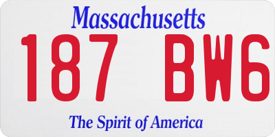 MA license plate 187BW6