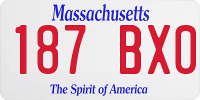 MA license plate 187BX0