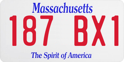 MA license plate 187BX1