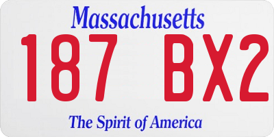 MA license plate 187BX2