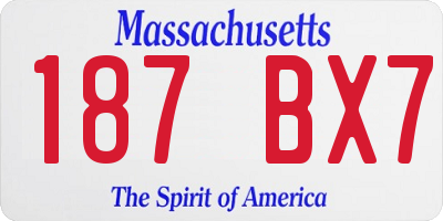 MA license plate 187BX7