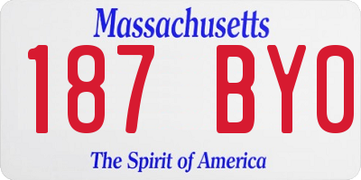 MA license plate 187BY0
