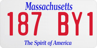 MA license plate 187BY1