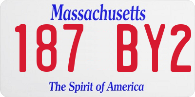 MA license plate 187BY2