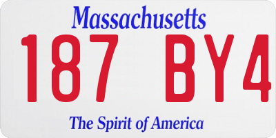MA license plate 187BY4