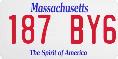 MA license plate 187BY6