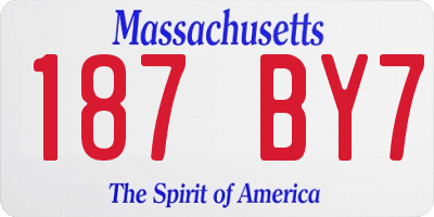 MA license plate 187BY7