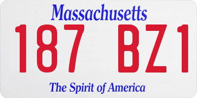 MA license plate 187BZ1