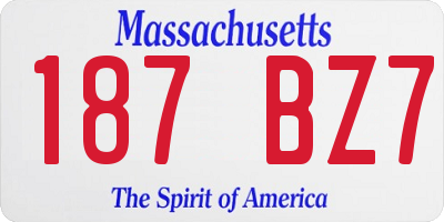 MA license plate 187BZ7