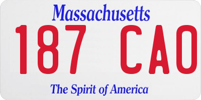 MA license plate 187CA0
