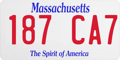 MA license plate 187CA7