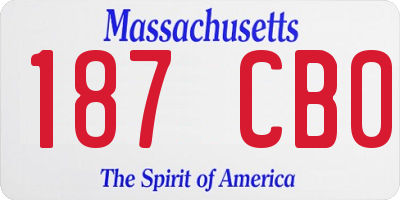 MA license plate 187CB0