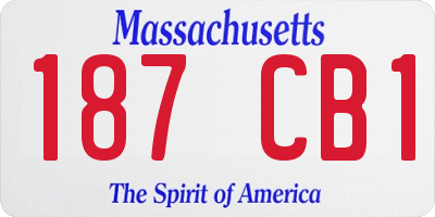 MA license plate 187CB1