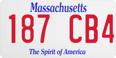 MA license plate 187CB4