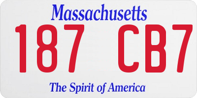 MA license plate 187CB7