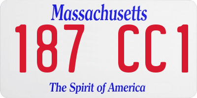 MA license plate 187CC1