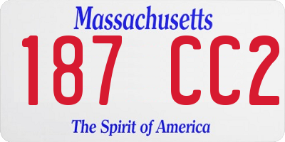 MA license plate 187CC2