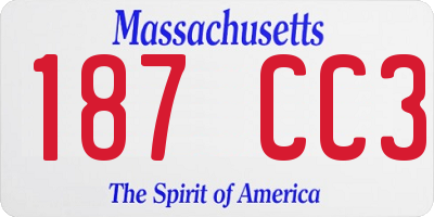MA license plate 187CC3