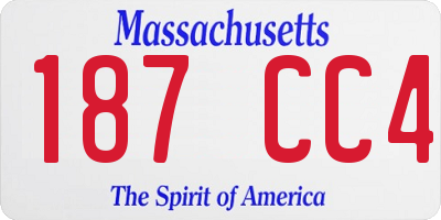 MA license plate 187CC4