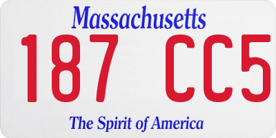 MA license plate 187CC5