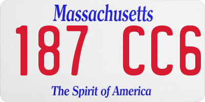 MA license plate 187CC6