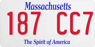MA license plate 187CC7