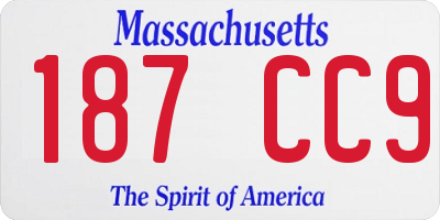 MA license plate 187CC9