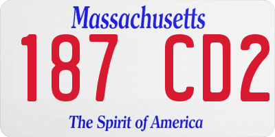 MA license plate 187CD2