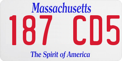 MA license plate 187CD5