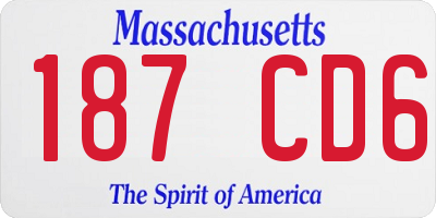 MA license plate 187CD6