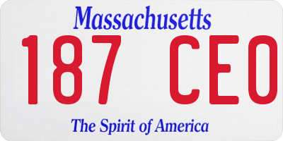 MA license plate 187CE0