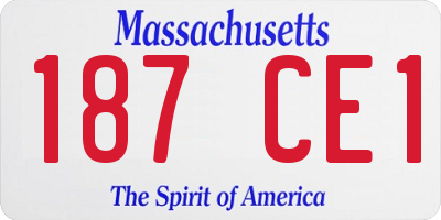 MA license plate 187CE1