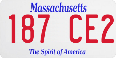 MA license plate 187CE2