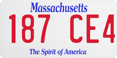 MA license plate 187CE4