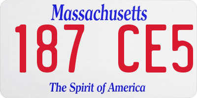 MA license plate 187CE5