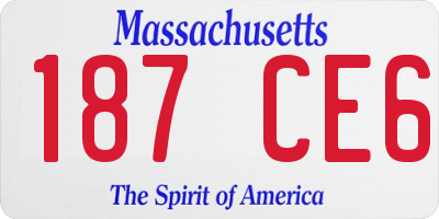 MA license plate 187CE6