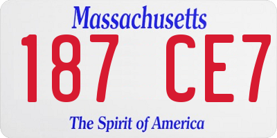 MA license plate 187CE7