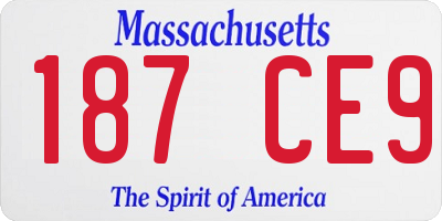 MA license plate 187CE9