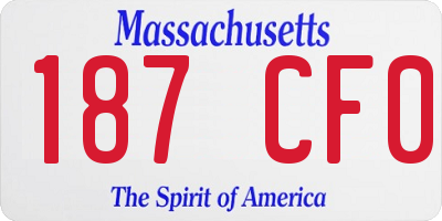 MA license plate 187CF0