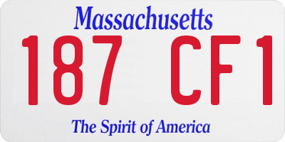 MA license plate 187CF1