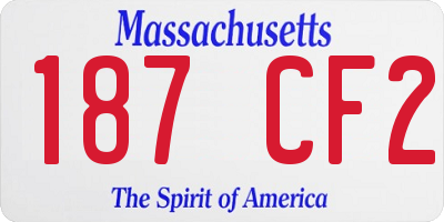 MA license plate 187CF2
