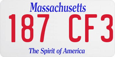 MA license plate 187CF3