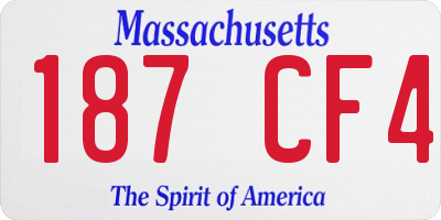 MA license plate 187CF4