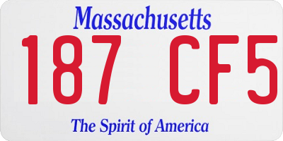 MA license plate 187CF5