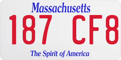 MA license plate 187CF8