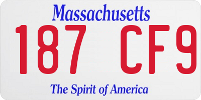 MA license plate 187CF9