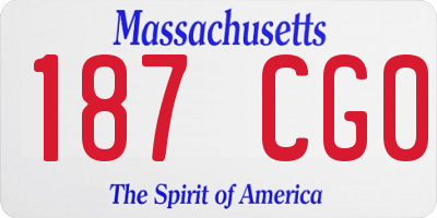 MA license plate 187CG0