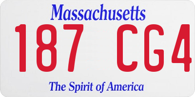 MA license plate 187CG4