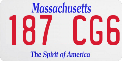 MA license plate 187CG6