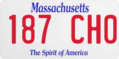 MA license plate 187CH0